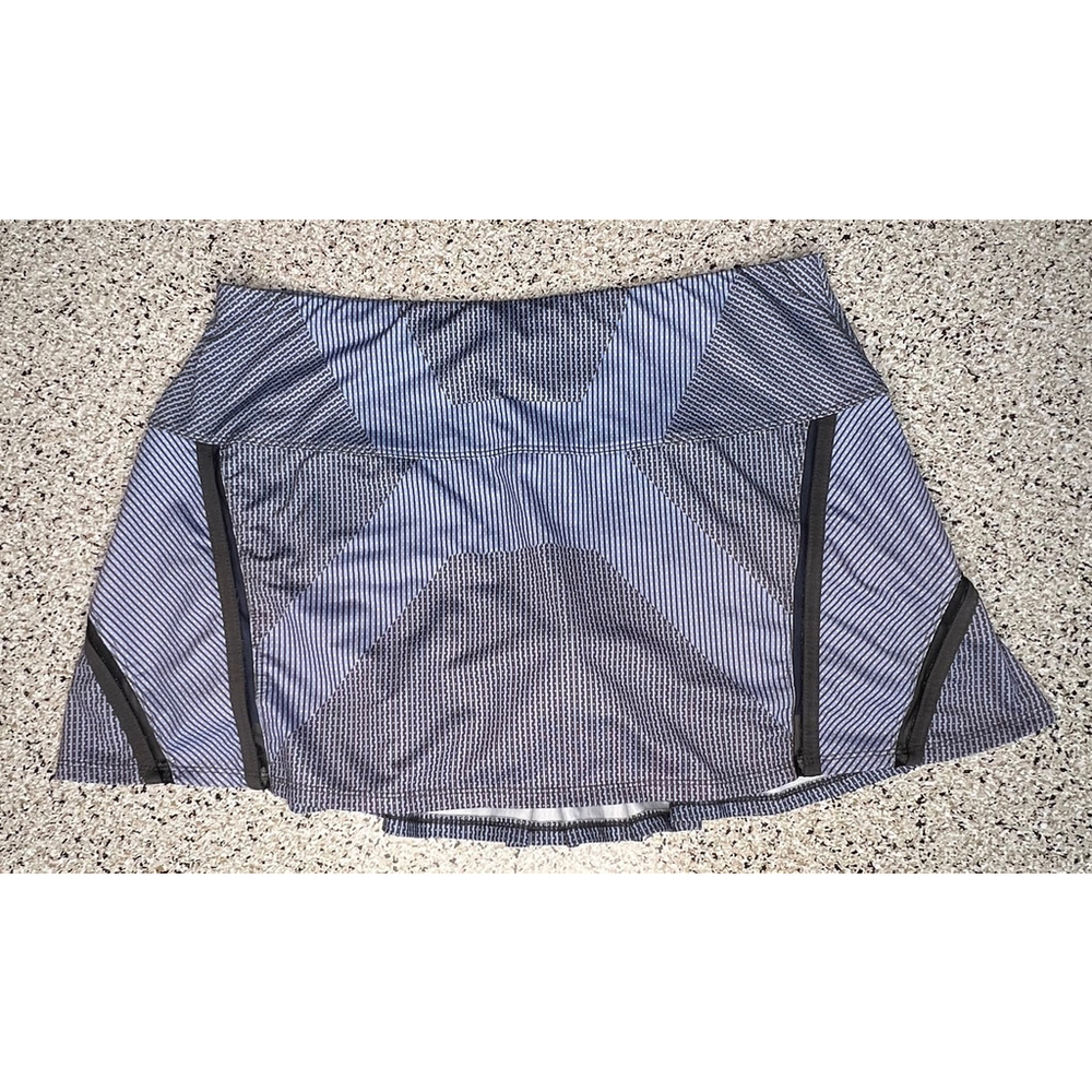 Lucky in Love Blue Striped Performance Tennis Pickleball Skort Size L